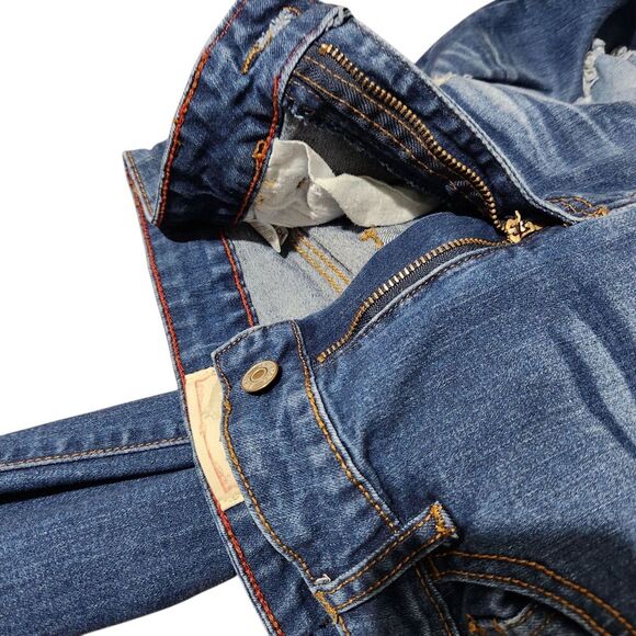 Lucky and Blessed Jeans Size 10 Blue Distressed Straight Leg - Picture 11 of 16